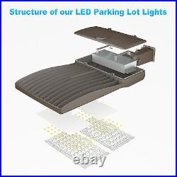 320W Commercial LED Parking Lot Light 44,800Lm 5000K LED Shoebox Pole Light DLC