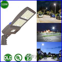 320W LED Dusk to Dawn Shoebox Light Fixture UL DLC Parking Lot Street Pole Light