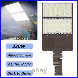 320W LED Parking Lot Area Light Dusk to Dawn Outdoor Shoebox Street Pole Lamp UL