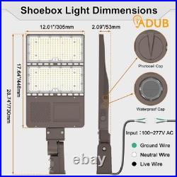 320W LED Parking Lot Light 21000 Lumen, Shoebox Area Flood Light with Slip Fitter