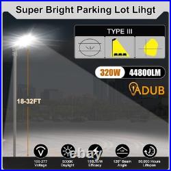 320W LED Parking Lot Light 21000 Lumen, Shoebox Area Flood Light with Slip Fitter