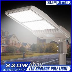 320W LED Parking Lot Light 44800lm Outdoor Street Commercial Shoebox Pole Light