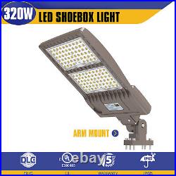 320W LED Parking Lot Light 44,800LM Commercial Outdoor Street Shoebox Light DLC