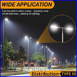 320W LED Parking Lot Light 44,800LM Outdoor Shoebox Street Pole Lamp Slip Fitter