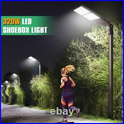 320W LED Parking Lot Light 44,800 Lumens 5000K with Photocell Slip Fitter Mount