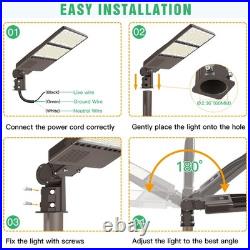 320W LED Parking Lot Light 44,800 Lumens 5000K with Photocell Slip Fitter Mount