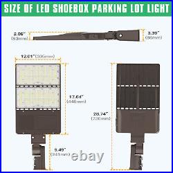 320W LED Parking Lot Light 5000K 44,800 Lumens with Photocell+Slip Fitter Mount