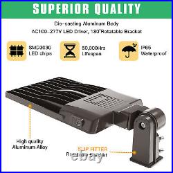 320W LED Parking Lot Light 5000K 44,800 Lumens with Photocell+Slip Fitter Mount