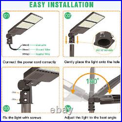 320W LED Parking Lot Light 5000K 44,800 Lumens with Photocell+Slip Fitter Mount