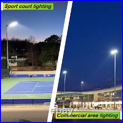 320W LED Parking Lot Light Commercial Shoebox Pole Lamp Dusk to Dawn +Arm Mount