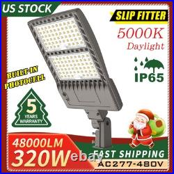 320W LED Parking Lot Light Dusk to Dawn Commercial Shoebox Street Pole Lighting