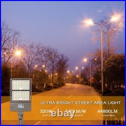 320W LED Parking Lot Light Dusk to Dawn Commercial Shoebox Street Pole Lighting