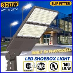 320W LED Parking Lot Light Outdoor Commercial Shoebox Street Light Dusk To Dawn