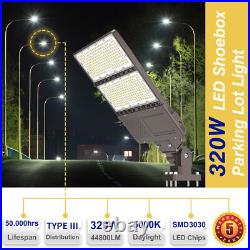 320W LED Parking Lot Light Outdoor Dusk to Dawn Commercial Shoebox Street Light