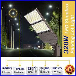 320W LED Parking Lot Light Outdoor Dusk to Dawn Commercial Shoebox Street Lights