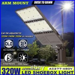 320W LED Parking Lot Light With Photocell 277-480V Street LED Shoebox Pole Light