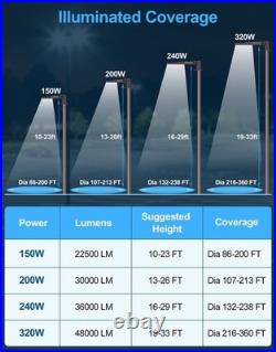 320W LED Parking Lot Light With Photocell 277-480V Street LED Shoebox Pole Light