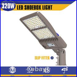 320W LED Parking Lot Light With Photocell Commercial Shoebox Street Lamp 44800LM