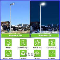320W LED Parking Lot Light with Photocell Commercial Shoebox Pole Lamp UL Listed