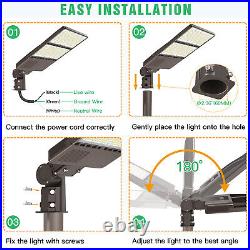320W LED Parking Lot Light with Slip Fitter Mount 21,000LM 5000K with Photocell