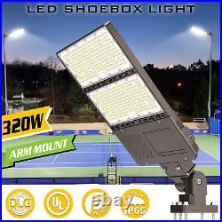 320W LED Parking Lot Pole Light Shoebox Fixture Dusk to Dawn Outdoor Street Lamp