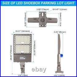 320W LED Parking Lot Shoebox Lights IP65 Waterproof Dusk to Dawn Arm Wall Mount