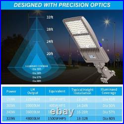 320W LED Parking Lot Shoebox Lights IP65 Waterproof Dusk to Dawn Arm Wall Mount