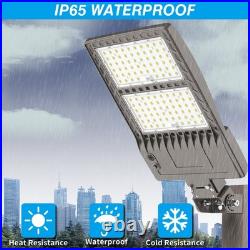 320W LED Parking Lot Street Light Yoke Wall Mount Dusk to Dawn Outdoor Lighting