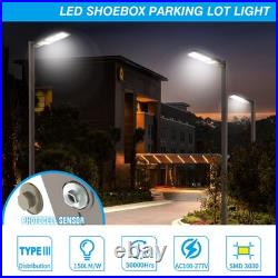 320W LED Parking Lot Street Light Yoke Wall Mount Dusk to Dawn Outdoor Lighting