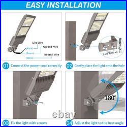 320W LED Parking Lot Street Light Yoke Wall Mount Dusk to Dawn Outdoor Lighting