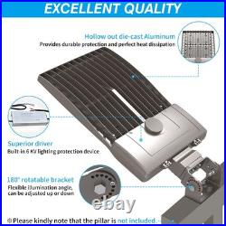 320W LED Parking Lot Street Light Yoke Wall Mount Dusk to Dawn Outdoor Lighting