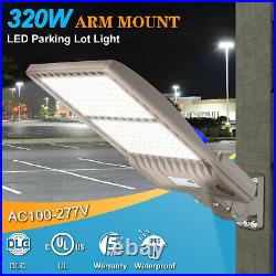 320W LED Parking lot Lighting Dusk to dawn Shoebox Pole Lights 44800 Lumen 5000K