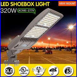 320W LED Shoebox Area Light Fixture Outdoor Parking Lot Street Lighting Lamp DLC