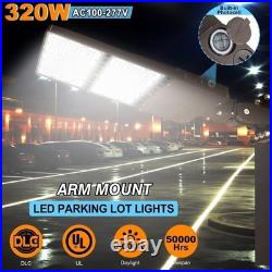 320W LED Shoebox Area Light Outdoor Parking Lot Lamp Dusk To Dawn with Photocell