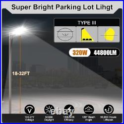 320W LED Shoebox Area Light Outdoor Parking Lot Lamp Dusk To Dawn with Photocell