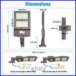 320W LED Shoebox Area Light Outdoor Parking Lot Pole Light 33600LM +Arm Mount