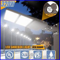 320W LED Shoebox Light Dusk To Dawn Outdoor Commercial Parking Lot Area Lighting