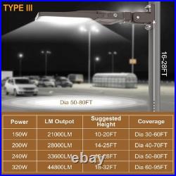 320W LED Shoebox Light Dusk To Dawn Outdoor Commercial Parking Lot Area Lighting