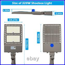 320W LED Shoebox Light Dusk to Dawn Commercial Parking Lot Light Pole Fixture UL