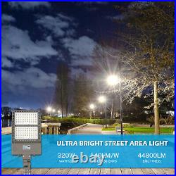 320W LED Shoebox Parking Lot Light 44800LM Equiv 1500W HPS/HID Street Light DLC