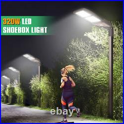 320W LED Shoebox Parking Lot Light Commercial Street Area Lighting 44800LM 5000k