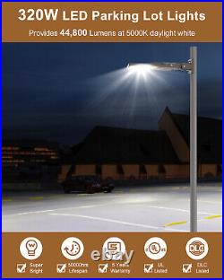 320W LED Shoebox Pole Light Commercial Parking Lot Outdoor Street Area Lighting
