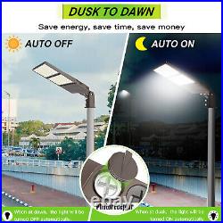 320W LED Shoebox Pole Light Dusk To Dawn Outdoor Street Area Parking Lot Fixture