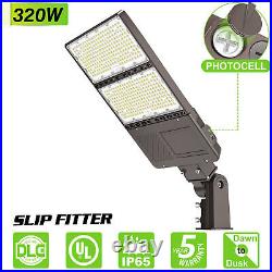 320W LED Shoebox Pole Light Dusk To Dawn Parking Lot Street Lighting 48000 Lumen