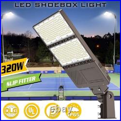 320W LED Shoebox Pole Light Dusk to Dawn 48000LM Street Parking Lot Lamp Outdoor