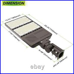 320W LED Shoebox Pole Light Dusk to Dawn 48000LM Street Parking Lot Lamp Outdoor