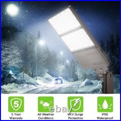 320W LED Shoebox Pole Light Dusk to Dawn 48000LM Street Parking Lot Lamp Outdoor