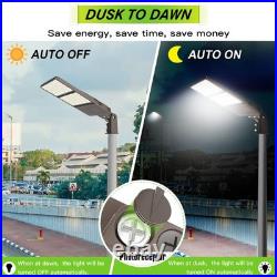 320W LED Shoebox Pole Light Dusk to Dawn 48000LM Street Parking Lot Lamp Outdoor