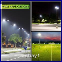 320W LED Shoebox Pole Light Dusk to Dawn 48000LM Street Parking Lot Lamp Outdoor