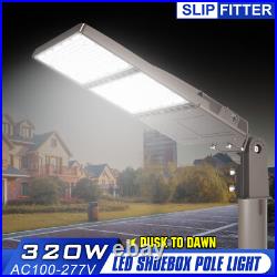 320W LED Shoebox Street Light Outdoor Parking Lot Area Pole Light with Photocell